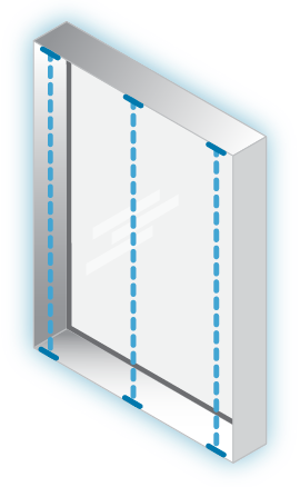 Measure the drop on the left, centre and right